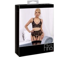 Abierta Fina seksualus 3 dalių komplektas Bra Suspender Set M