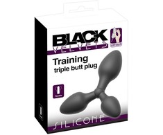 Juodas Velvets Triple Butt Plug