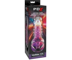 „Pipedream PDX ELITE“ vaizdo vamzdelis su permatomu „EZ-GRIP“ LED strokeriu