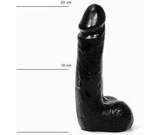 All Black All Juodas AB45 Flexible Juodas Model 20 cm - Anatomical Design, TPR Material