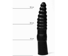 All Black All Juodas Model 060 - Elongated Ribbed Intimate Device 33 cm Juodas
