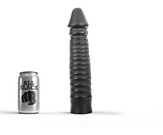 All Black All Juodas 069 Intimate Machine Ribbed 26cm Juodas Silicone Model