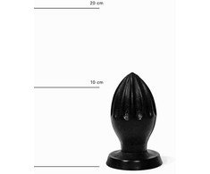 All Black All Juodas 0719 Intimate Plug 12 cm - Deep Groove, Smooth Texture, Juodas