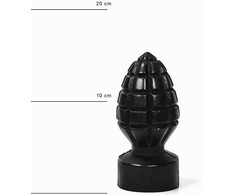 All Black All Juodas Model 73 Anal Plug 14 cm - Hand Grenade Design, Juodas
