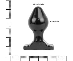 All Black All Juodas Anal Plug Model 6 - 16 cm, Smooth Grooved Surface, Juodas