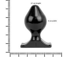 All Black All Juodas Model 16 cm - Juodas Silicone Anal Plug with Grooved Surface