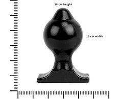 All Black All Juodas Model 9018 Silicone Anal Plug 17.5 cm - Grooved Juodas Edition