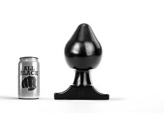 All Black All Juodas Model 19 Intimate Plug 19 cm - Smooth Grooved Silicone Design