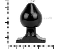 All Black All Juodas Model 19 Intimate Plug 19 cm - Smooth Grooved Silicone Design