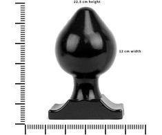 All Black All Juodas Plug 22.5 cm - Large Anal Play Model with Grooved Surface