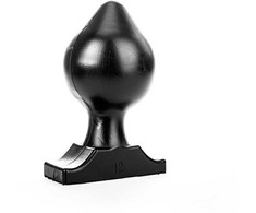 All Black All Juodas Plug 22.5 cm - Large Anal Play Model with Grooved Surface