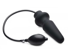 XR Brands Ass-Pand Large Inflatable Silicone Plug Juodas 15 cm