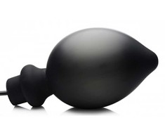 XR Brands Ass-Pand Large Inflatable Silicone Plug Juodas 15 cm