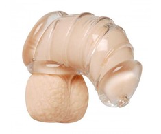 XR Brands Detained Flexible Silicone Chastity Cage Juodas Soft Fit