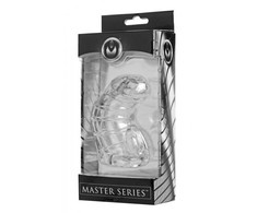 XR Brands Detained Flexible Silicone Chastity Cage Juodas Soft Fit