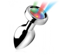 Xr Brands Light Up Metal Plug Large - 3-Pattern LED, Nickel-Free Aliuminio