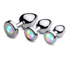 Xr Brands Light Up Metal Plug Large - 3-Pattern LED, Nickel-Free Aliuminio