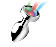 Xr Brands Light Up Small Plug - Metal Intimate Priedas with LED apšvietimas
