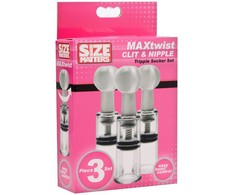 XR Brands Twisted Triplets Compact Suction Cylinder Set Clear ABS