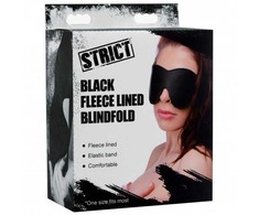 Xr Brands Master Series Lined Fleece Blindfold Juodas Adjustable Comfort Fit