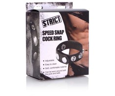 XR Brands Speed Snap Adjustable Silicone Intimate Ring Juodas