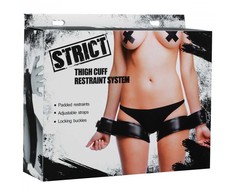 Xr Brands Master Series Thigh and Wrist Restraint System Adjustable Juodas PU