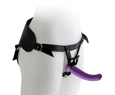 VIRGITE UNIVERSALUS DIRŽAS SU VIOLETINIU DILDO DYDIS M VIOLETINĖ