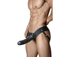 Blush Proteza-DR. SKIN 6INCH HOLLOW STRAP ON Juodas