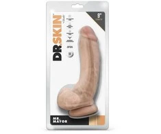 Dreamtoys DR. SKIN MR. MAYOR 9 INCH DILDO WITH BALLS BEIGE