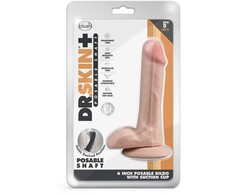 Blush DR. SKIN PLUS 6 INCH POSABLE DILDO WITH BALLS VANILLA
