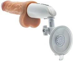 Blush DR. SKIN DR. HAMMER silikoninis stumiamasis dildas su rankena, 7 colių, smėlio spalvos
