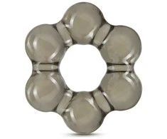 Blush Skaistalai STAY HARD THICK BEAD COCK RING Juodas
