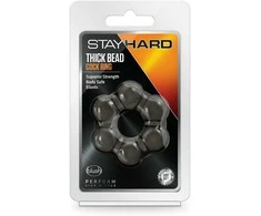 Blush Skaistalai STAY HARD THICK BEAD COCK RING Juodas