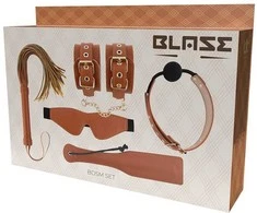 Dreamtoys BLAZE ELITE BDSM RINKINYS KONJAKO SPALVOS VEGANIŠKA ODA