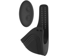 Dreamtoys RAMROD REGULIUOJAMA VIBRUOJANTI PENIO ŽIEDAS SU NUOTOLINIU PULTU Juodas