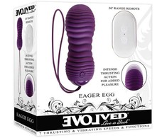 Evolved Eager Egg Remote-Controlled Vibrating Device Violetinė Atsparus vandeniui