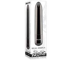 Evolved Real Simple Mini Bullet Vibrator Juodas Chrome USB Rechargeable