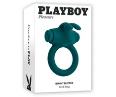 Evolved Playboy Pleasure – Bunny Buzzer Cockring – žalsvai mėlyna
