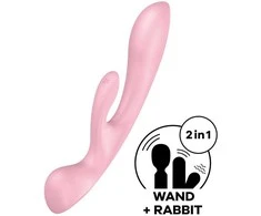 Satisfyer Triple Oh Light Rožinė daugiafunkcis vibratorius