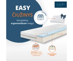 Čiužinys Mlily Essence Sleep Easy čiužinio ir pagalvės komplektas, 140x200x18