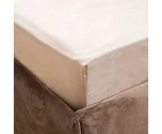 Patalynės komplektas Comco Satino paklodė su guma „BEIGE HARMONY“, 180x200 cm