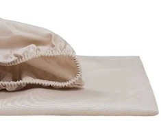 Patalynės komplektas Comco Satino paklodė su guma „BEIGE HARMONY“, 180x200 cm