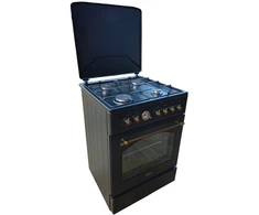 GRATUS VDEC6025N Dujinė viryklė juoda retro 60x60