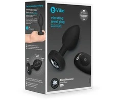 B-Vibe - Vibrating Jewel Plug M/L Juodas Diamond