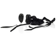 CalExotics 10-Function Intimate Lace Thong with Removable Bullet - Juodas