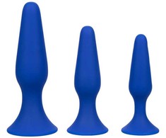 Mėlyna CalExotics Admiral Mėlyna Silicone Anal Training Kit 3-Piece Set