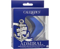 Mėlyna CalExotics Admiral Mėlyna Liquid Silicone Vibrating Perineum Wellness Ring