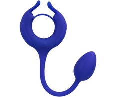 Mėlyna CalExotics Admiral Weighted Silicone Ring Mėlyna - Dual Motor, 10 Modes, USB