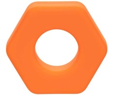 Oranžinis CalExotics Alpha Prolong Liquid Silicone Hexagonal Ring Oranžinis 2 cm