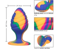 CalExotics Cheeky Large Swirl Plug Silicone Tie-Dye 9cm